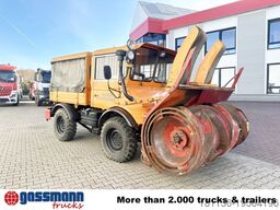 Unimog U52 411 4x4, Schmidt Schneefräse mit Separatmotor
