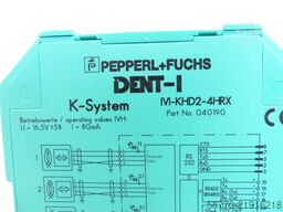 Pepperl + Fuchs K-System IVI-KHD2-4HRX Part No. 040190 Auswerteeinheit SN 9 799 563 -!-