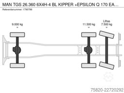 MAN TGS 26.360 6X4H-4 BL KIPPER +EPSILON Q 170 EASY...