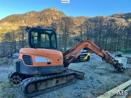 Doosan DX62R-3 excavator w/ rototilt, sanding bucket and