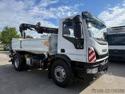 IVECO EuroCargo 180 E 28 KIPPER Kran HIAB 108ES-3*FUNK