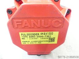 Fanuc A06B-0218-B200 AC Servo Motor SN: C148F2F0D mit A860-2000-T301 Pulsecoder