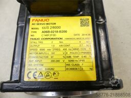 Fanuc A06B-0218-B200 AC Servo Motor SN: C148F2F0D mit A860-2000-T301 Pulsecoder