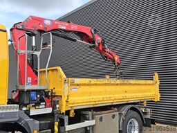 MAN TGM 18.250 4x4 BB / CRANE + 3 SIDE TIPPER