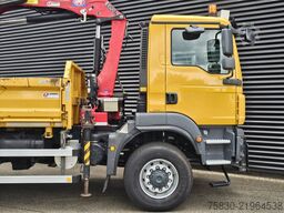 MAN TGM 18.250 4x4 BB / CRANE + 3 SIDE TIPPER
