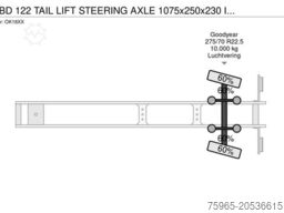 PACTON TBD 122 TAIL LIFT STEERING AXLE 1075x250x230 INS