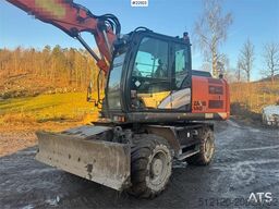 Hitachi ZX140W-5B wheeled excavator with rototilt, 3 bucke