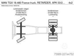 MAN TGX 18.480 France truck, RETARDER, APK 03/2027,...