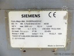 Siemens 1HU3074-0AC01-Z Gleichstrom-Servomotor SN: E7L92651203015