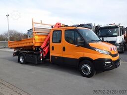 IVECO 70 C 18 DoKa/Kipper/Palfinger Kran/Greifer/2xAHK