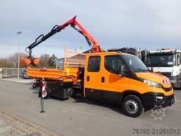 IVECO 70 C 18 DoKa/Kipper/Palfinger Kran/Greifer/2xAHK