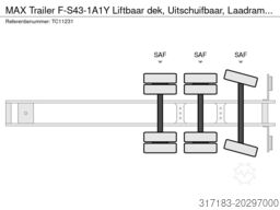 MAX Trailer F-S43-1A1Y Liftbaar dek, Uitschuifbaar, Laadram...
