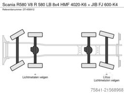 Scania R580 V8 R 580 LB 8x4 HMF 4020-K6 + JIB FJ 600-K4