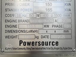 Perkins 1106A-70TA - 165 kVA Generator - DPX-19808