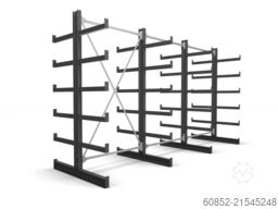 3,91 lfm. Kragarmregal doppelseitig Langgutregal 200 cm Hoch