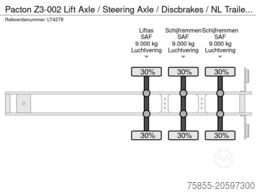 Pacton Z3-002 Lift Axle / Steering Axle / Discbrakes /...