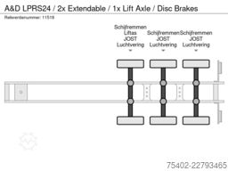 A&D LPRS24 / 2x Extendable / 1x Lift Axle / Disc Br...