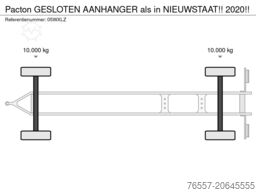 Pacton GESLOTEN AANHANGER  als in NIEUWSTAAT!! 2020!!
