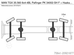 MAN TGX 35.560 8x4-4BL Palfinger PK 34002-SH F + Ha...