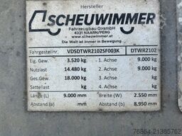  SCHEUWIMMER DTWR2102, ABROLLHäNGER, BPW-ACHSEN,