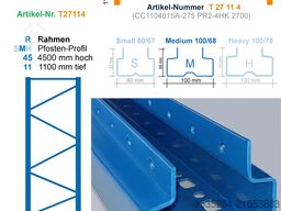 TOTAL-REGAL / nedcon (3300) ca.82 m Palettenregal 4,5 m hoch, 3 Eb.