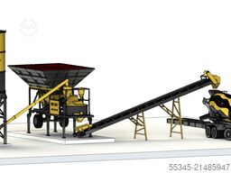 FABO Mobile Concrete Batching Plant 30 m3/h Mobile Concrete Batching Plant