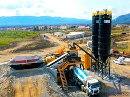 FABO Mobile Concrete Batching Plant 100 m3/h Mobile Concrete Batching Plant