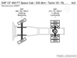 DAF CF 450 FT Space Cab / 333 dkm / Tacho V2 / NL T...