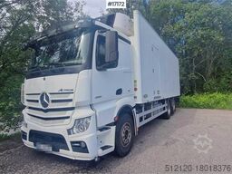 Mercedes-Benz Actros 2551 6x2 Box Truck w/ fridge/freezer unit.