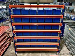 Kommissionierwagen Regalwagen Rollwagen inkl. 36 x Sichtlagerkiste