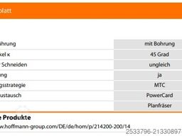 Garant Nr. 21420 / Gr. 200/14 Planfräser 45°