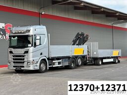 SCANIA R450 6x2 LL & Fliegl/ FASSI 155A LK Glastr.