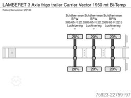 LAMBERET 3 Axle frigo trailer Carrier Vector 1950 mt Bi-...
