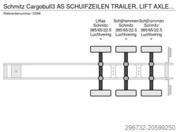 Schmitz Cargobull 3 AS SCHUIFZEILEN TRAILER, LIFT AXLE, TAIL LIFT