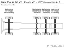 MAN TGX 41.540 XXL, Euro 5, XXL / 160T / Manual / 8...