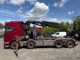 Scania G490 8x2*6, Hooklift + Crane PK34002, 2015