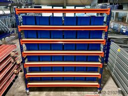 Kommissionierwagen Regalwagen Rollwagen inkl. 36 x Sichtlagerkiste