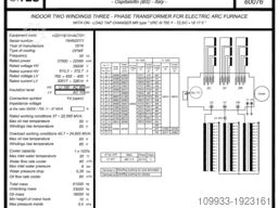 TES ITALY Pecní transformátor 37MVA