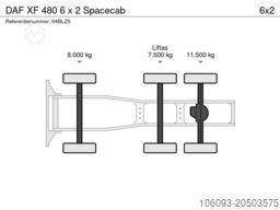 DAF XF 480 6 x 2 Spacecab