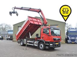MAN TGM 18.250 2-SIDE KIPPER  HIAB CRANE  COMPRESSO...