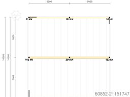 10x10m Lagerbühne , Belastung : 500kg/qm Unterkante: 2,5m , ca. 100qm Systembühne