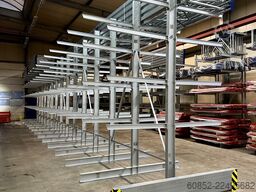 ca. 18,45 lfm Kragarmregal Doppelseitig H:400 cm 500 Kg/Arm