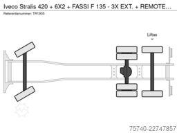 Iveco Stralis 420 + 6X2 + FASSI F 135 - 3X EXT. + REM...