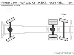 Renault C440 + HMF 2320 K3-- 3X EXT. + REMOTE + HAAKARM...