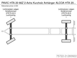 PAVIC HTA 20 66Z 2-Achs Kurzholz Anhänger ALCOA HTA 2...