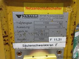 Vetter Kran Drehkran Hallenkran 1000KG TS10 NL 1000Kg 1t L 5,2m Abus Kettenzug