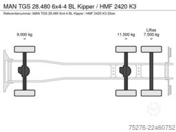 MAN TGS 28.480 6x4-4 BL Kipper / HMF 2420 K3