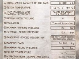 CRYOBASE GmbH gas tank semi-trailer for CO2 Carbon dio