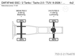 DAF XF440 SSC / 2 Tanks / Tacho 2.0 / TUV: 9-2026 /...