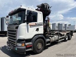 SCANIA G480 6X2 ABROLLER MIT KRAN  ,RETARDER, EURO 5, SCHROTTGREIFER
